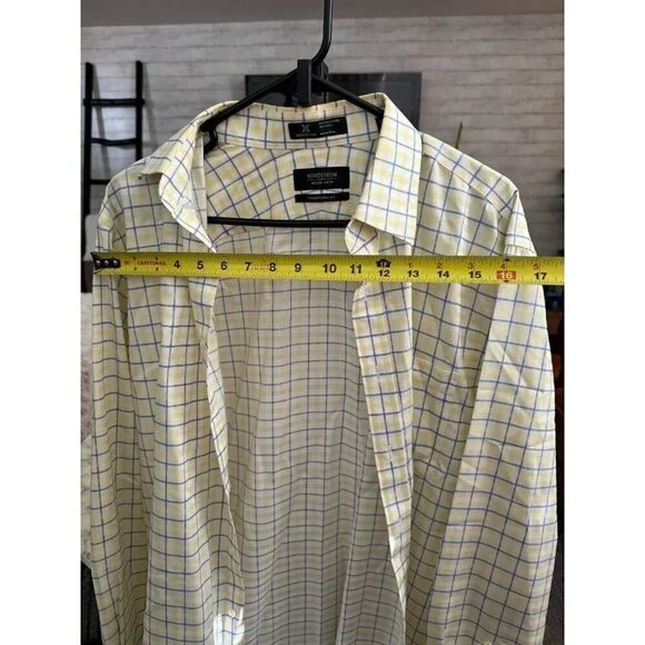 Nordstrom Wrinkle Free Smartcare Traditional FIt Plaid Dress Shirt Size 15.5 - Picture 3 of 5